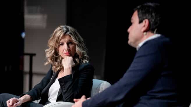 Yolanda Díaz y Thomas Piketty, en el Círculo de Bellas Artes.