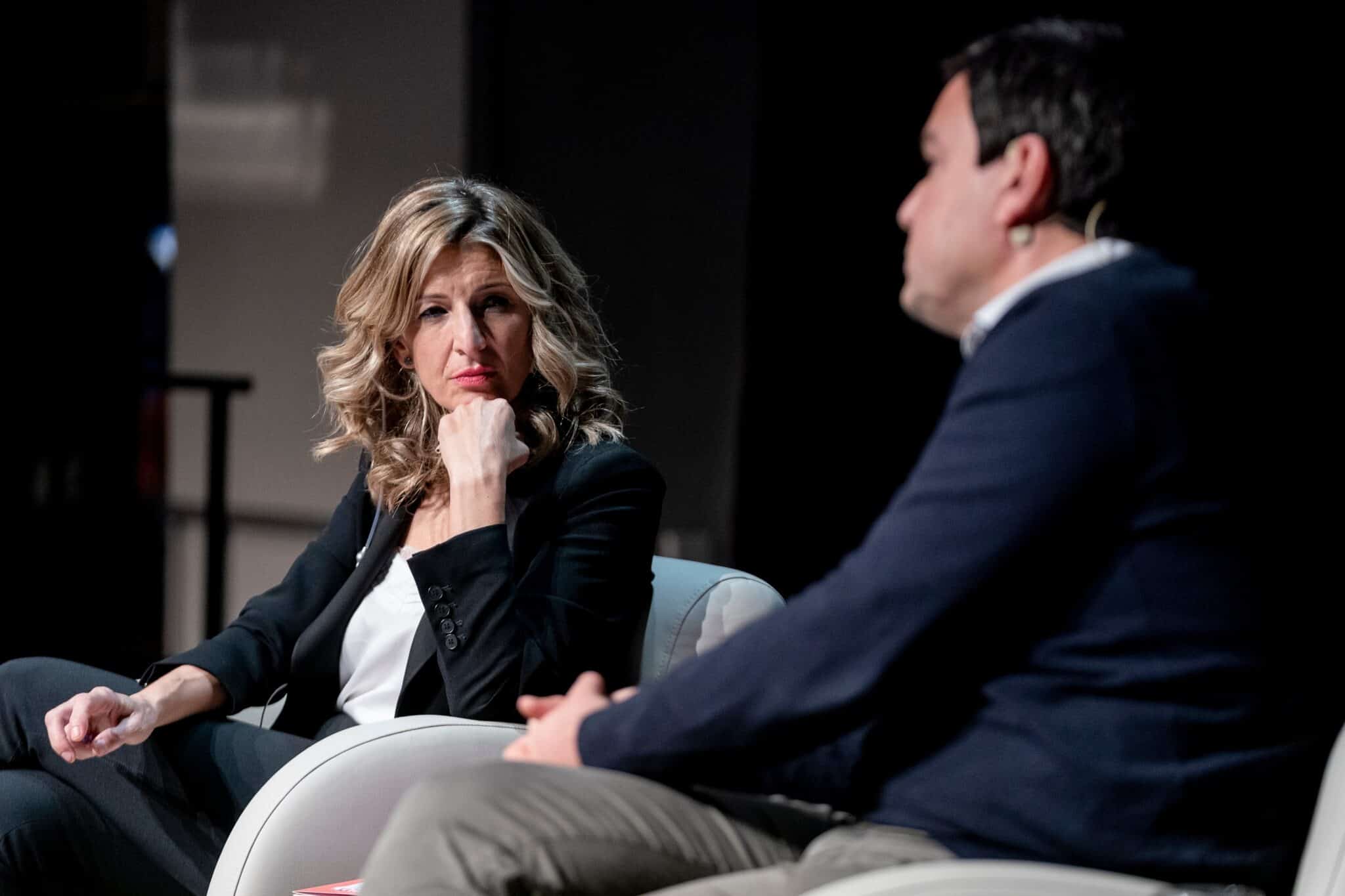 Yolanda Díaz y Thomas Piketty, en el Círculo de Bellas Artes.