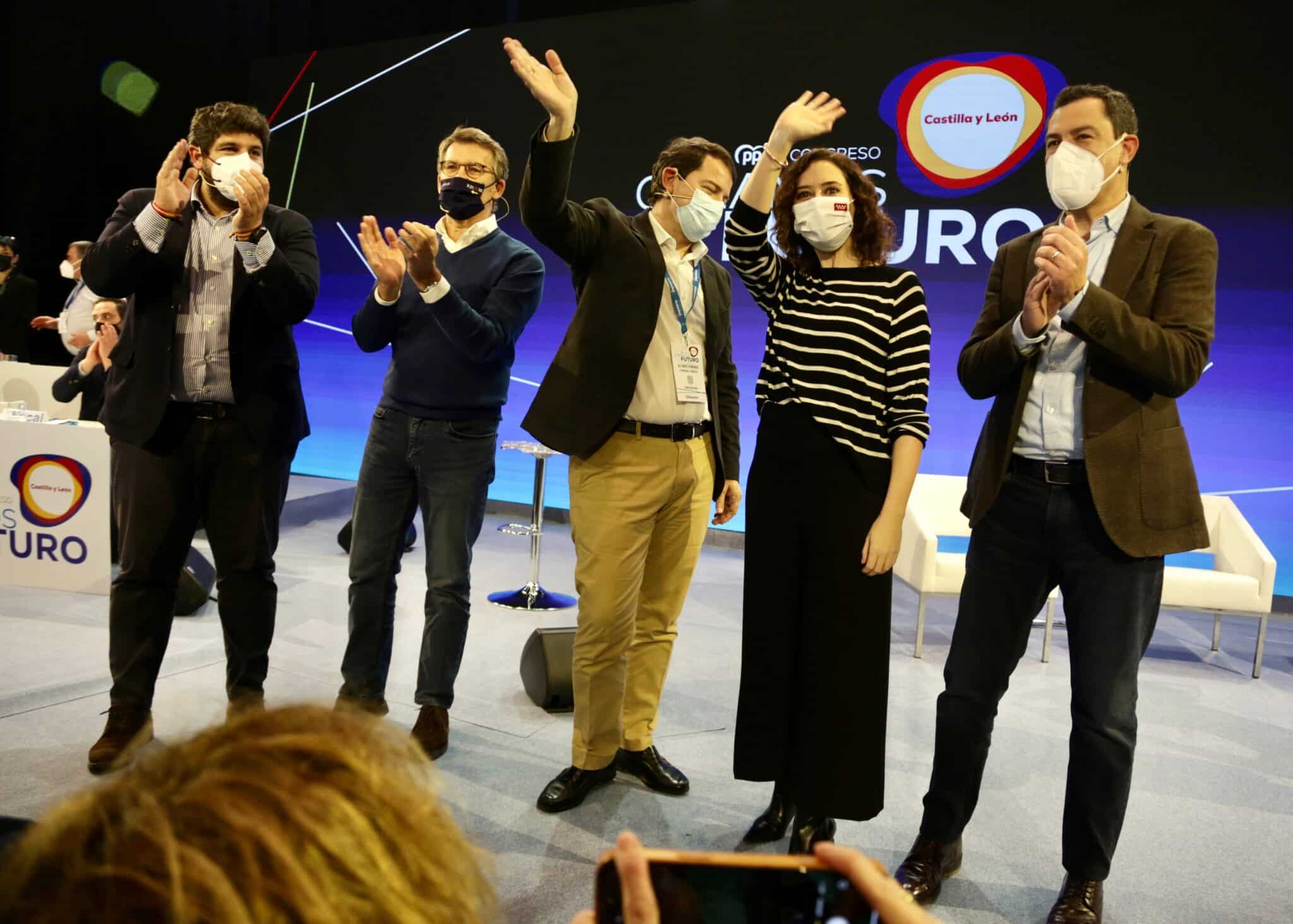 Los presidentes autonómicos del PP en el congreso de Castilla y León.