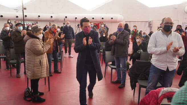 Pablo Iglesias llega a un acto en Valladolid.