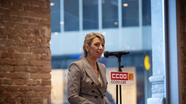 Yolanda Díaz, en la sede de CCOO de Cataluña. Yolanda Díaz, en la sede de CCOO de Cataluña.