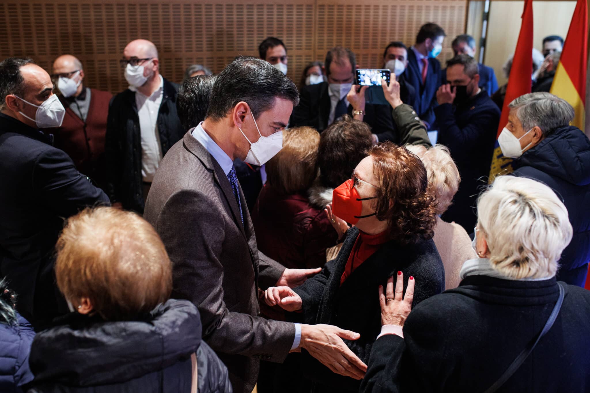 Pedro Sánchez, en un acto con pensionistas.