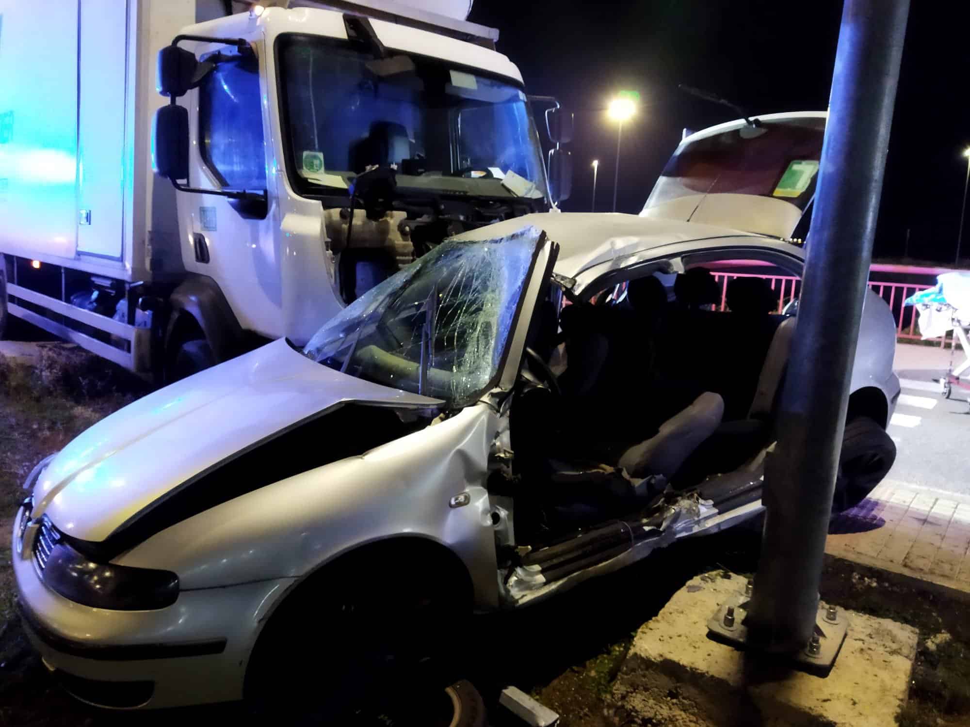 Coche del accidente en Alcalá de Henares