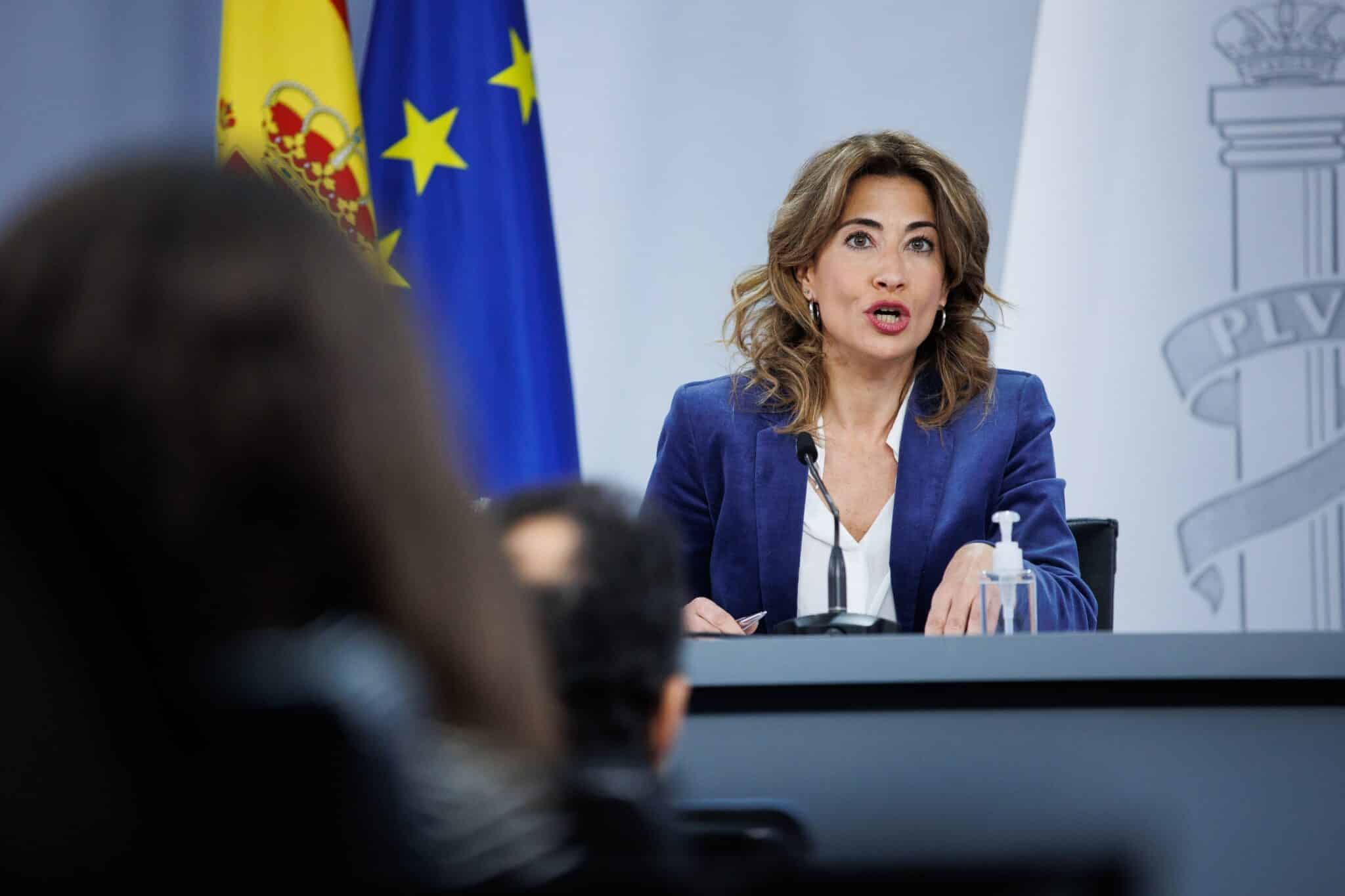 La ministra de Transportes, Movilidad y Agenda Urbana, Raquel Sánchez, comparece tras la reunión del Consejo de Ministros en Moncloa.