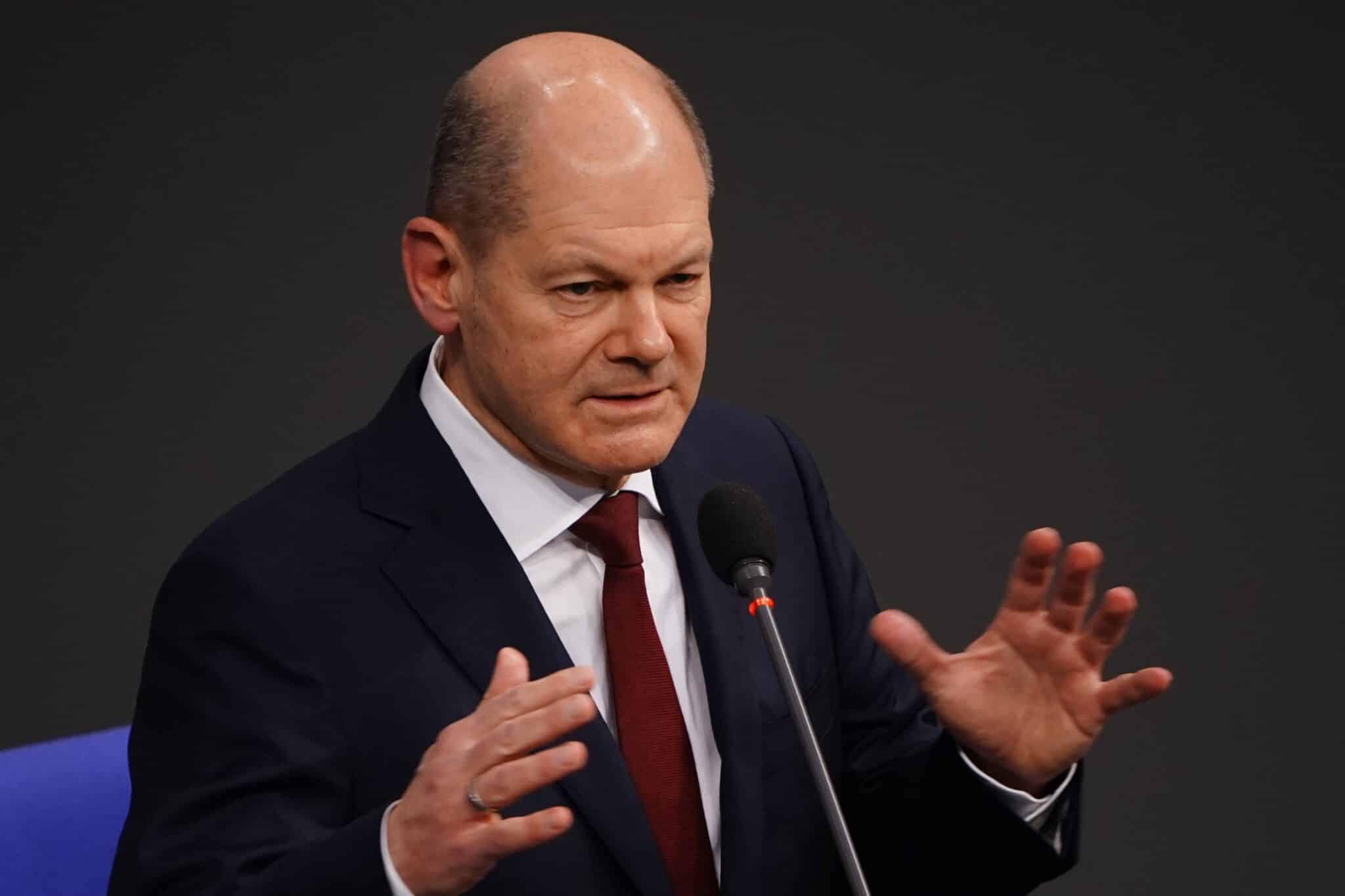 Olaf Scholz, canciller alemán, en la sesión en el Bundestag