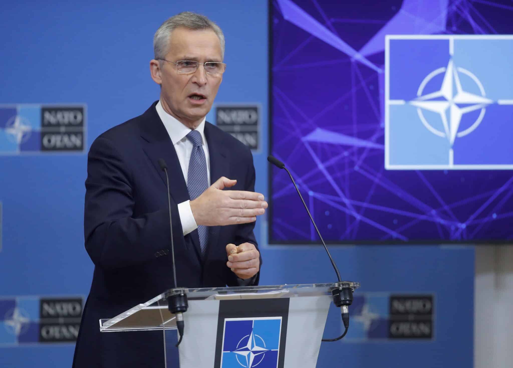 Jens Stoltenberg, secretario general de la OTAN, tras la reunión con los representantes del Kremlin