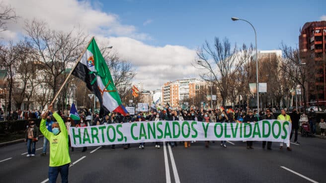 Varios manifestantes en la convocatoria 'Alma rural'.