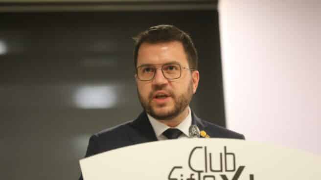 El presidente de la Generalitat de Cataluña, Pere Aragonès, protagoniza un coloquio organizado por el Club Siglo XXI.