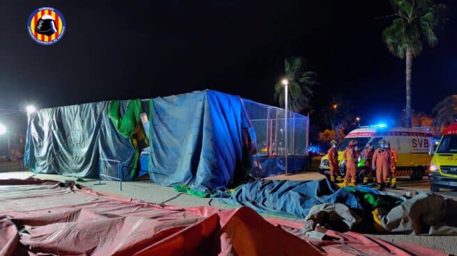 Accidente en un castillo hinchable de la feria de Mislata (Valencia).