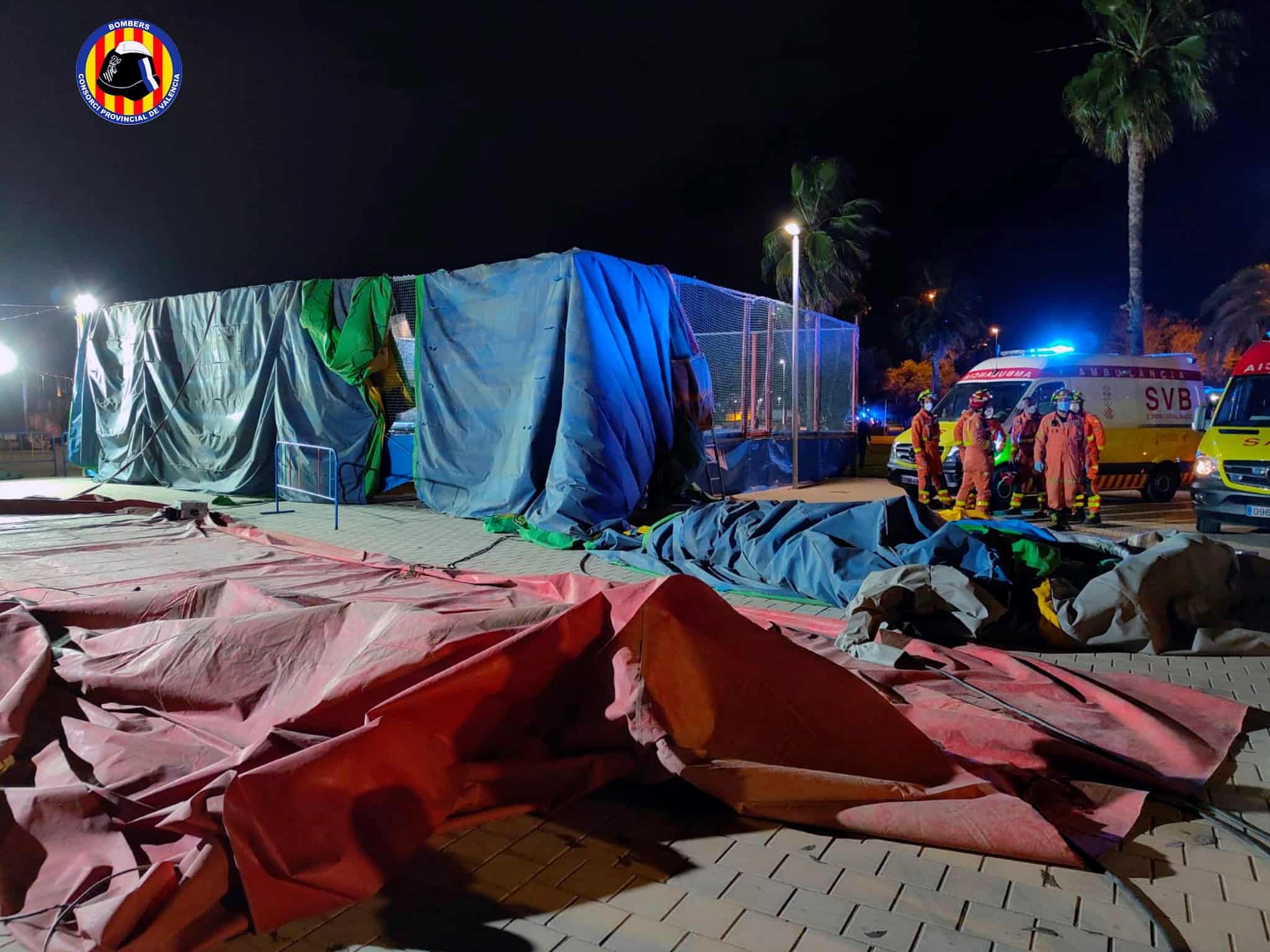 Accidente en un castillo hinchable de la feria de Mislata (Valencia).