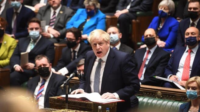 Boris Johnson, primer ministro británico, en la Cámara de los Comunes.