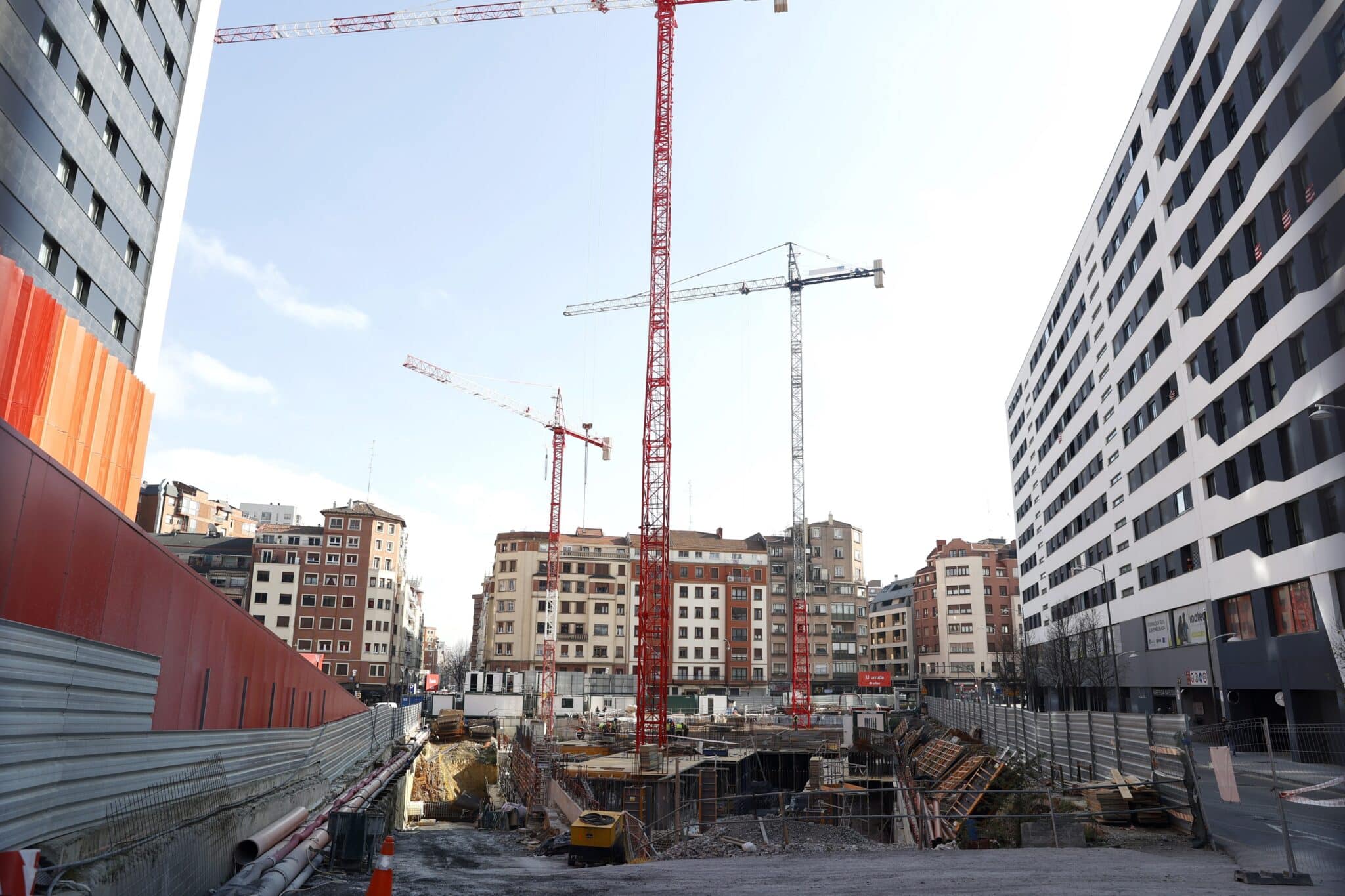 Un edificio en construcción este jueves en Bilbao.