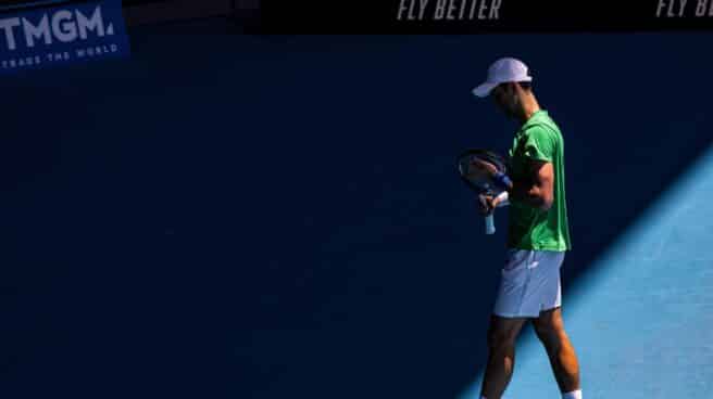 Novak Djokovic, durante un entrenamiento en Melbourne.