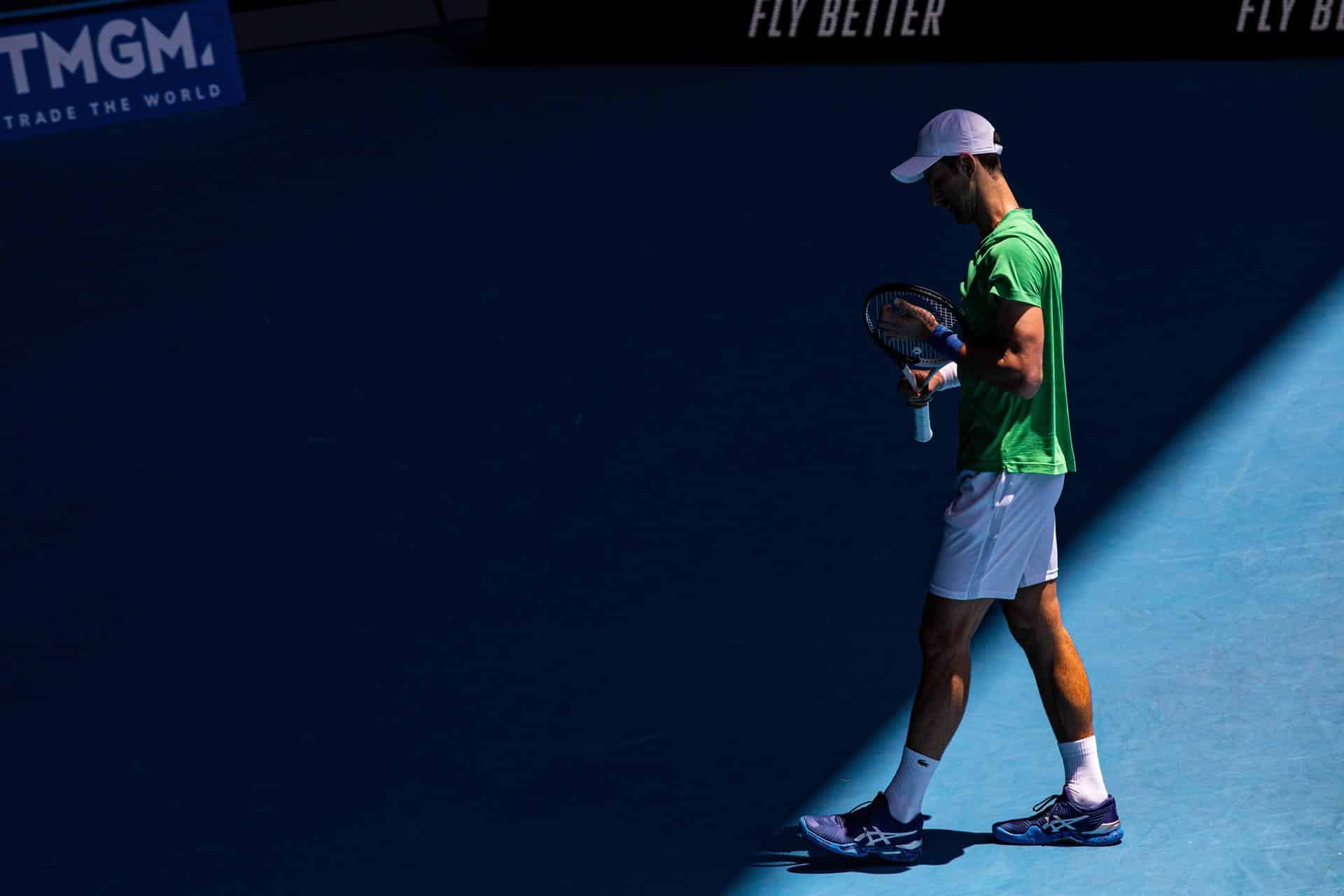 Novak Djokovic, durante un entrenamiento en Melbourne.