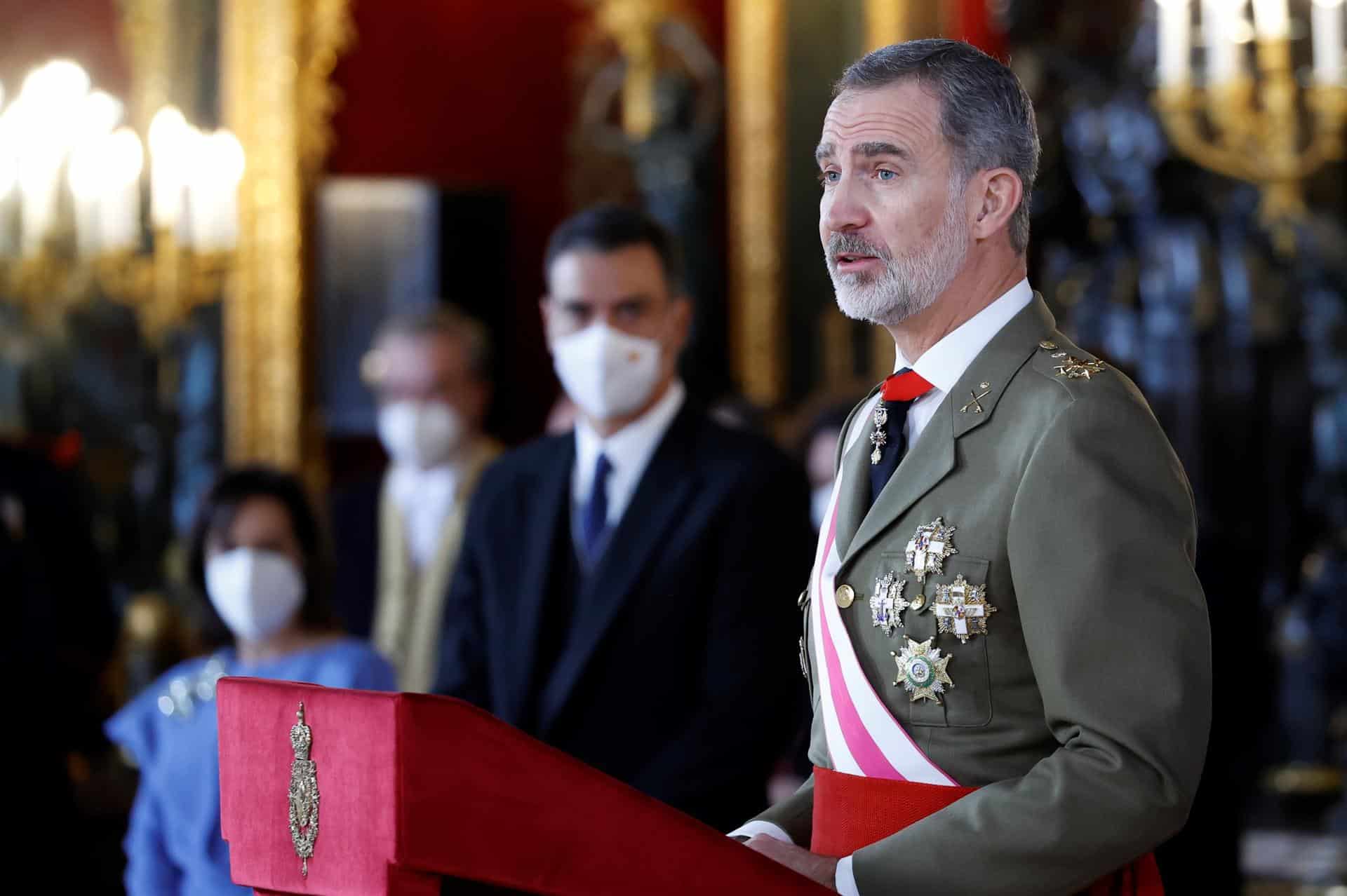 Discurso del rey Felipe VI en la pascua militar, junto a Pedro Sánchez.