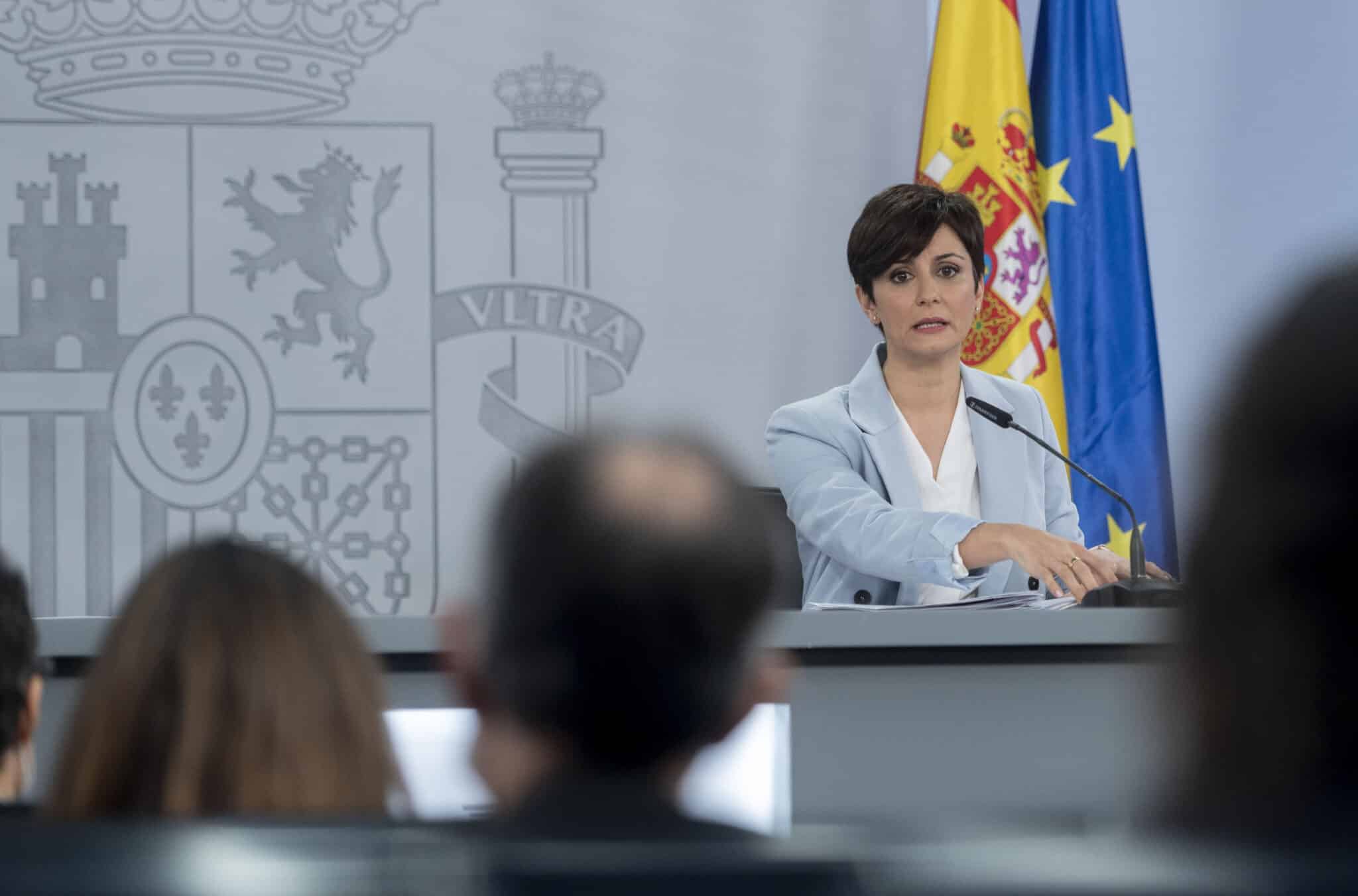 La ministra Portavoz, Isabel Rodríguez, comparece tras la reunión del Consejo de Ministros en Moncloa, este martes.