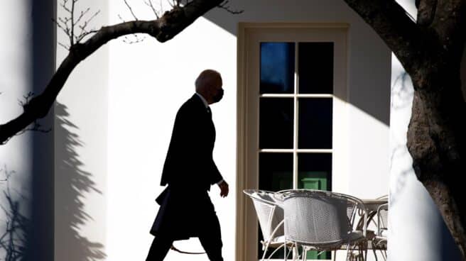 Joe Biden llega a la Casa Blanca, este lunes.