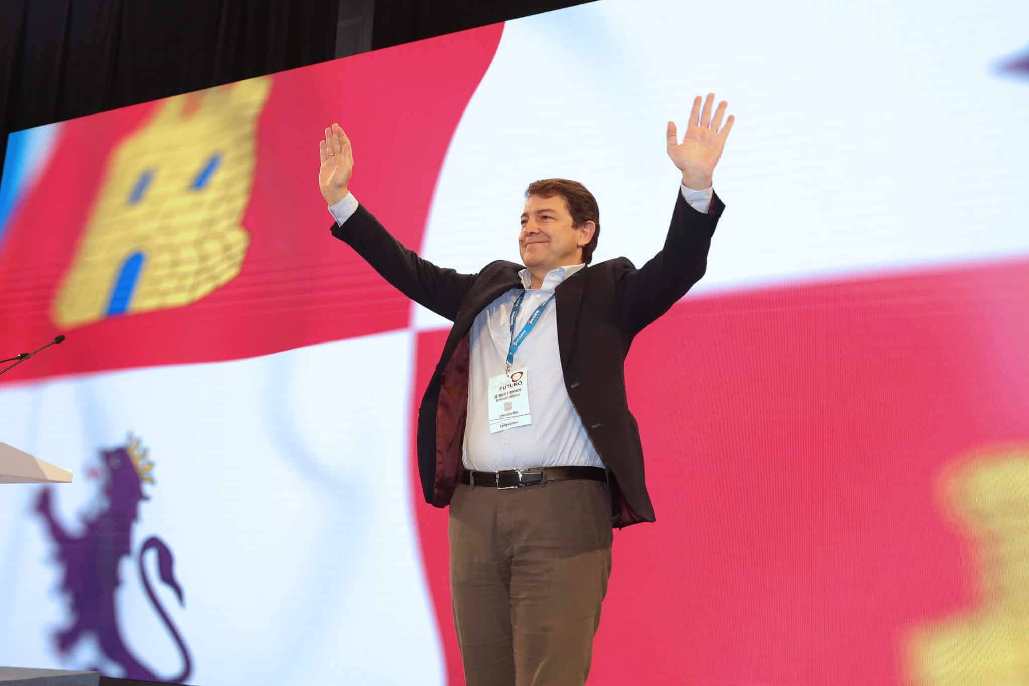 Alfonso Fernández Mañueco, en su reelección como presidente del PPCyL.