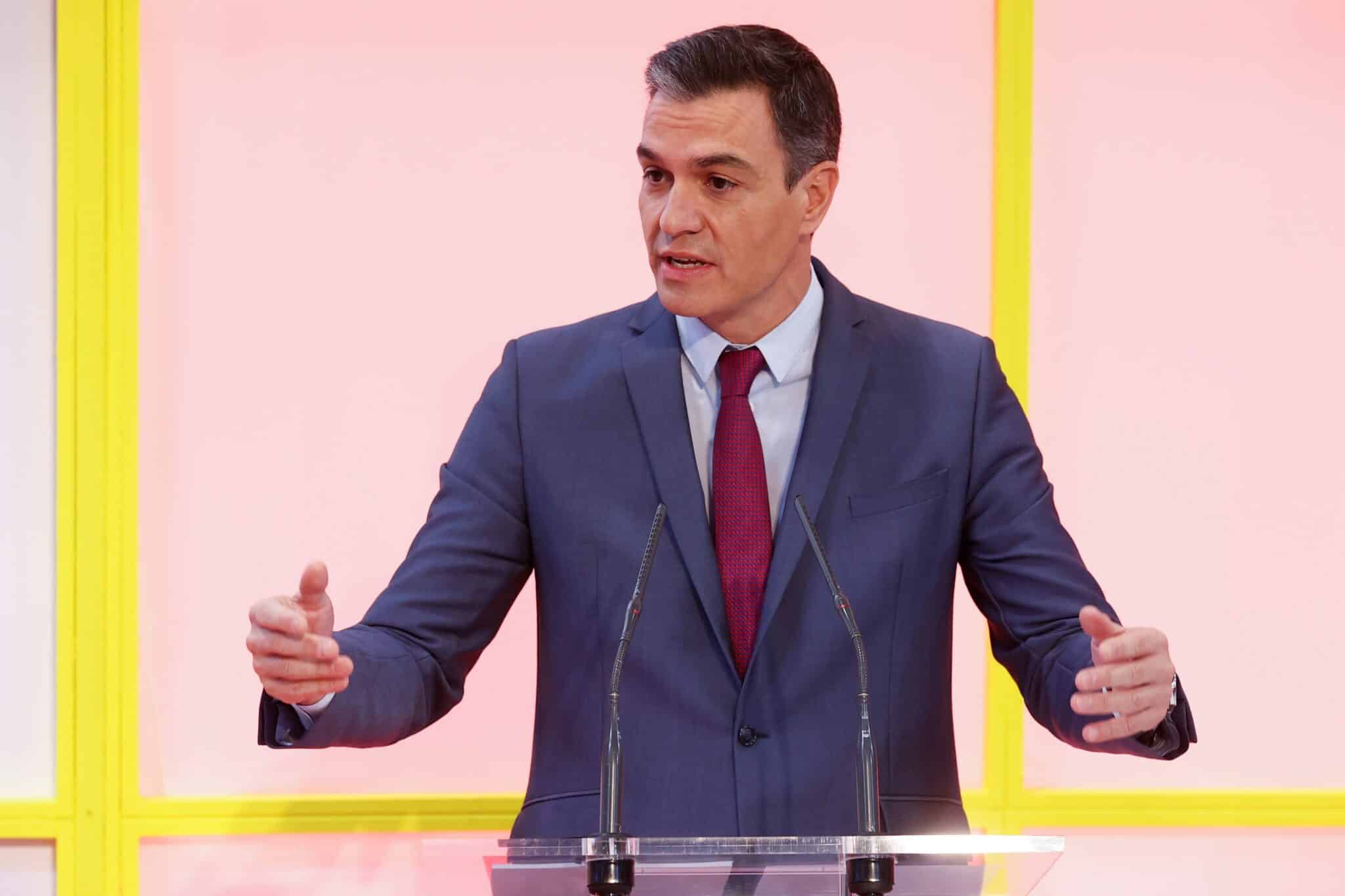 El presidente del Gobierno, Pedro Sánchez, durante su intervención en Fitur.