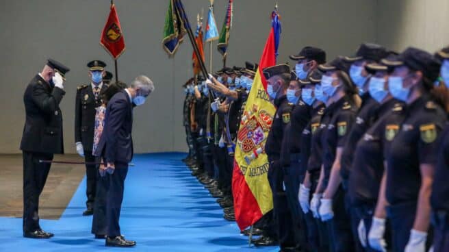 El ministro Grande-Marlaska, en el último acto de celebración del Día de la Policía Nacional en Madrid.