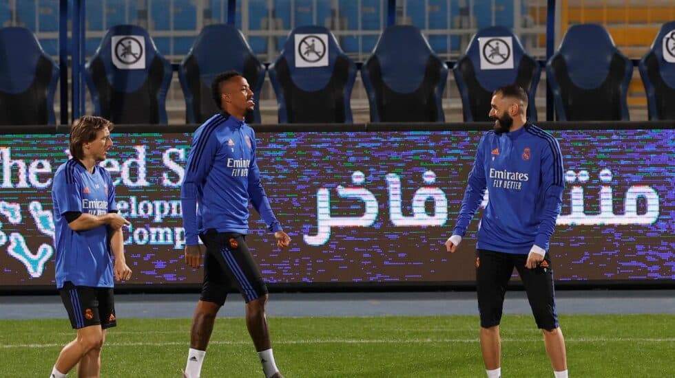 Luka Modric, Eder Militao y Karim Benzema entrenan en Riad para la Supercopa de España