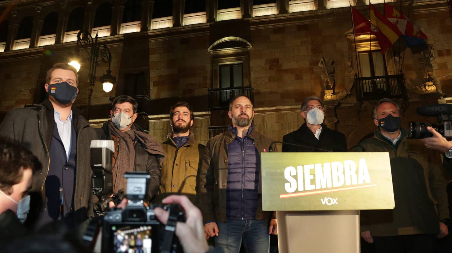 Mitin de Vox, bajo el lema 'Siembra'.