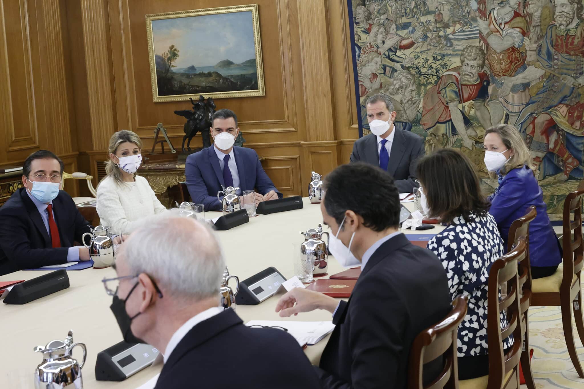 Reunión en la Zarzuela del Consejo de Seguridad Nacional.