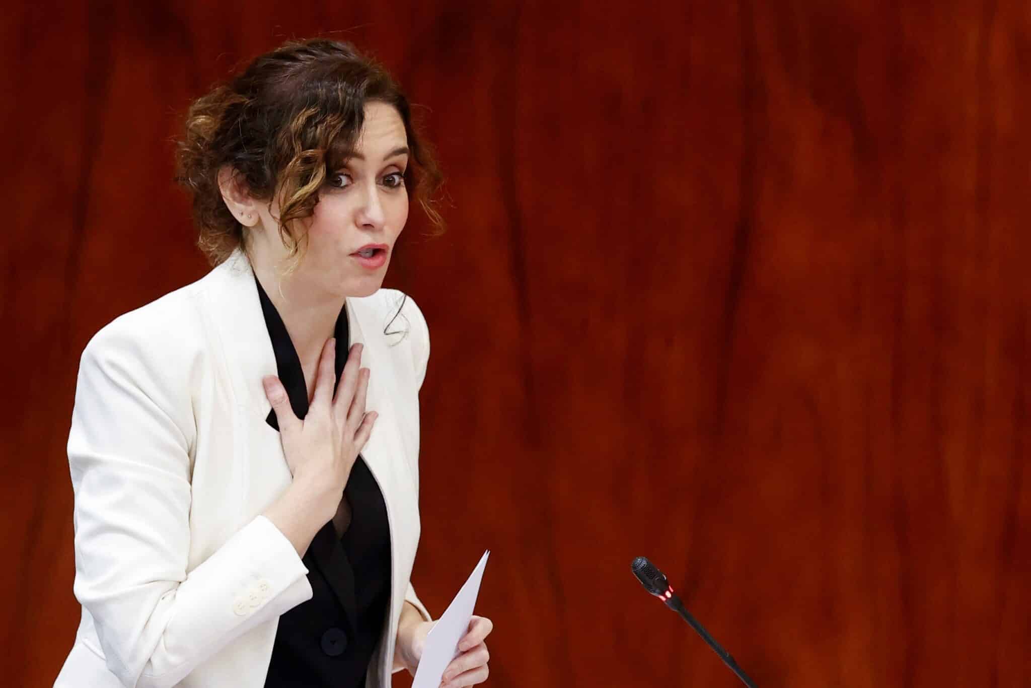 Isabel Díaz Ayuso, en la Asamblea de Madrid.