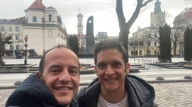 Lluís Cortés y Jordi Escura, en Lviv, Ucrania Twitter Lluís Cortés