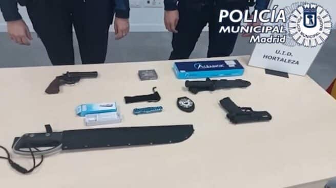 Armas incautadas por la Policía Municipal de Madrid. Armas incautadas por la Policía Municipal de Madrid.