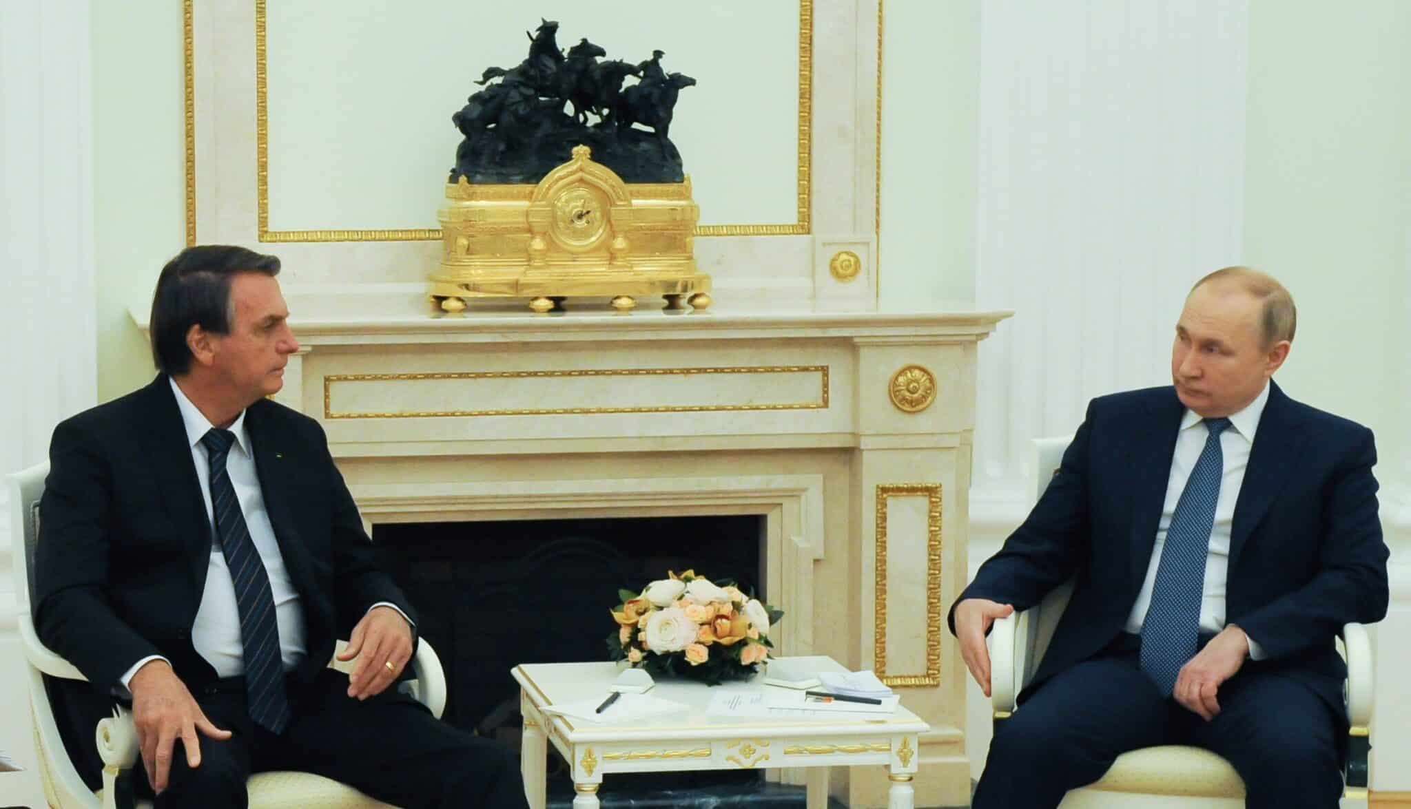 Jair Bolsonaro, presidente de Brasil, en su encuentro con el líder ruso, Vladimir Putin
