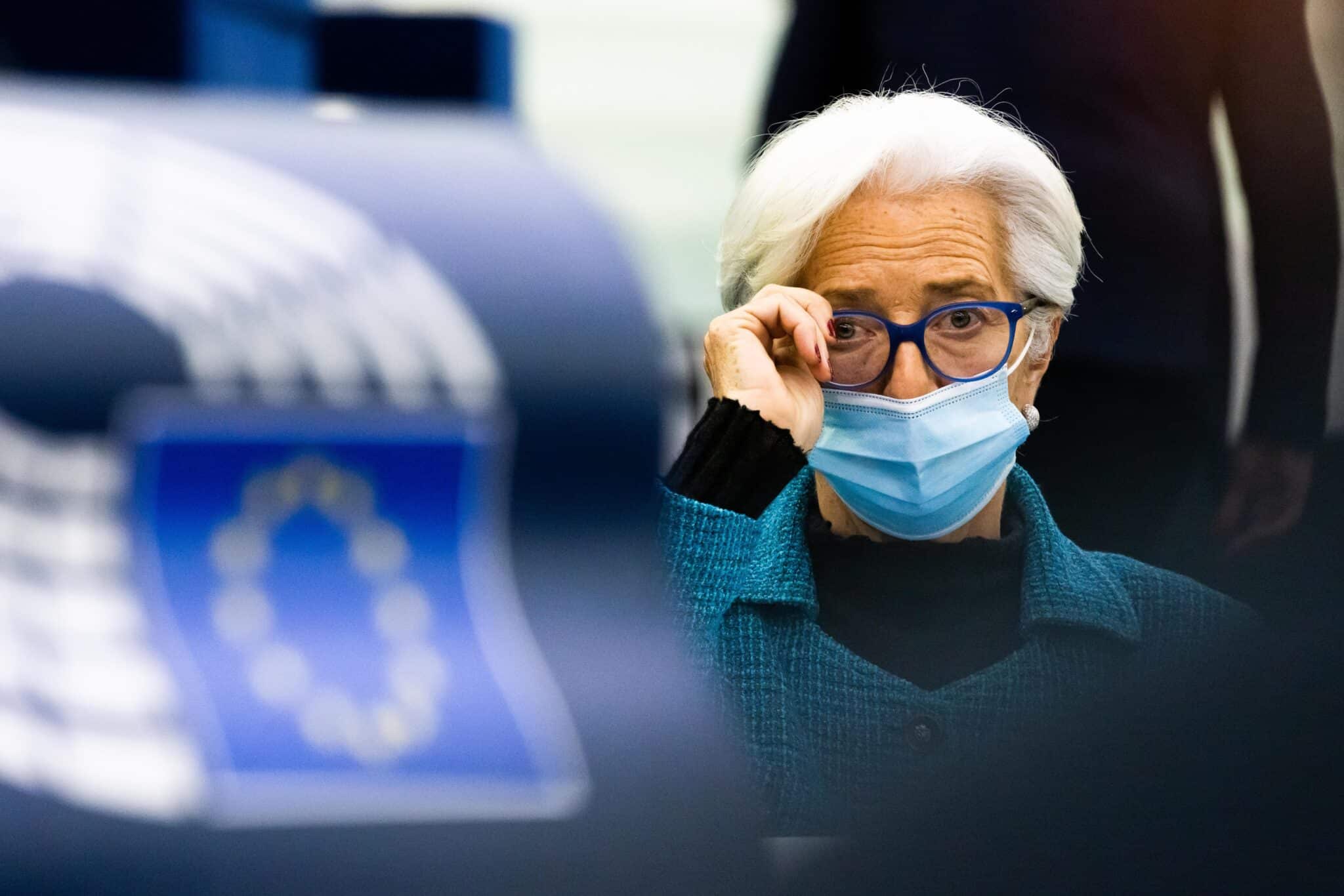 La presidenta del Banco Central Europeo, Christine Lagarde, en un pleno del Parlamento Europeo en Estrasburgo.
