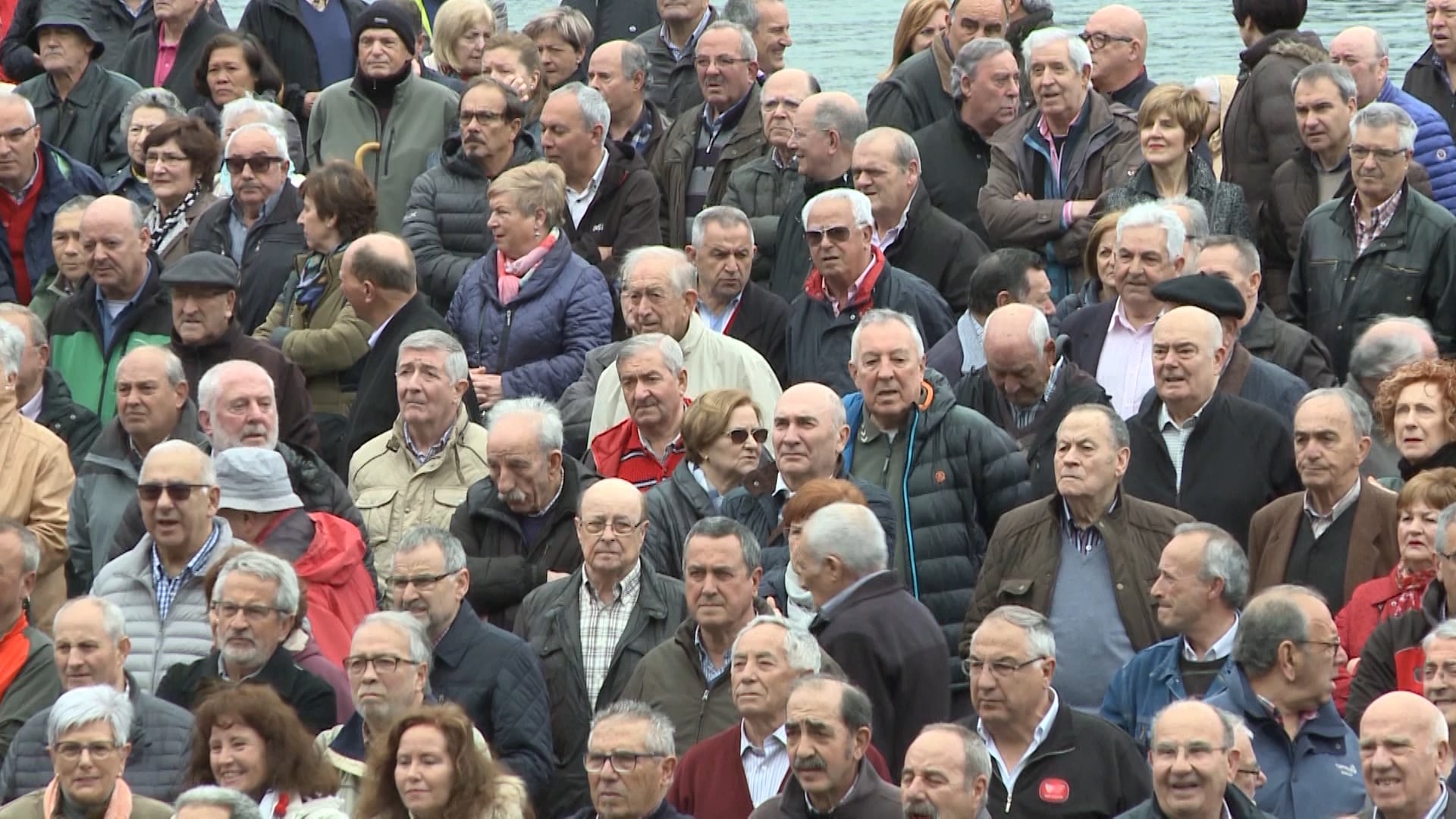 Un grupo de personas mayores durante una manifestación en demanda de mejoras para las pensiones.
