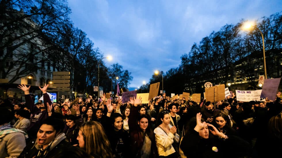 Manifestación del 8M en Madrid a 8 de marzo de 2020