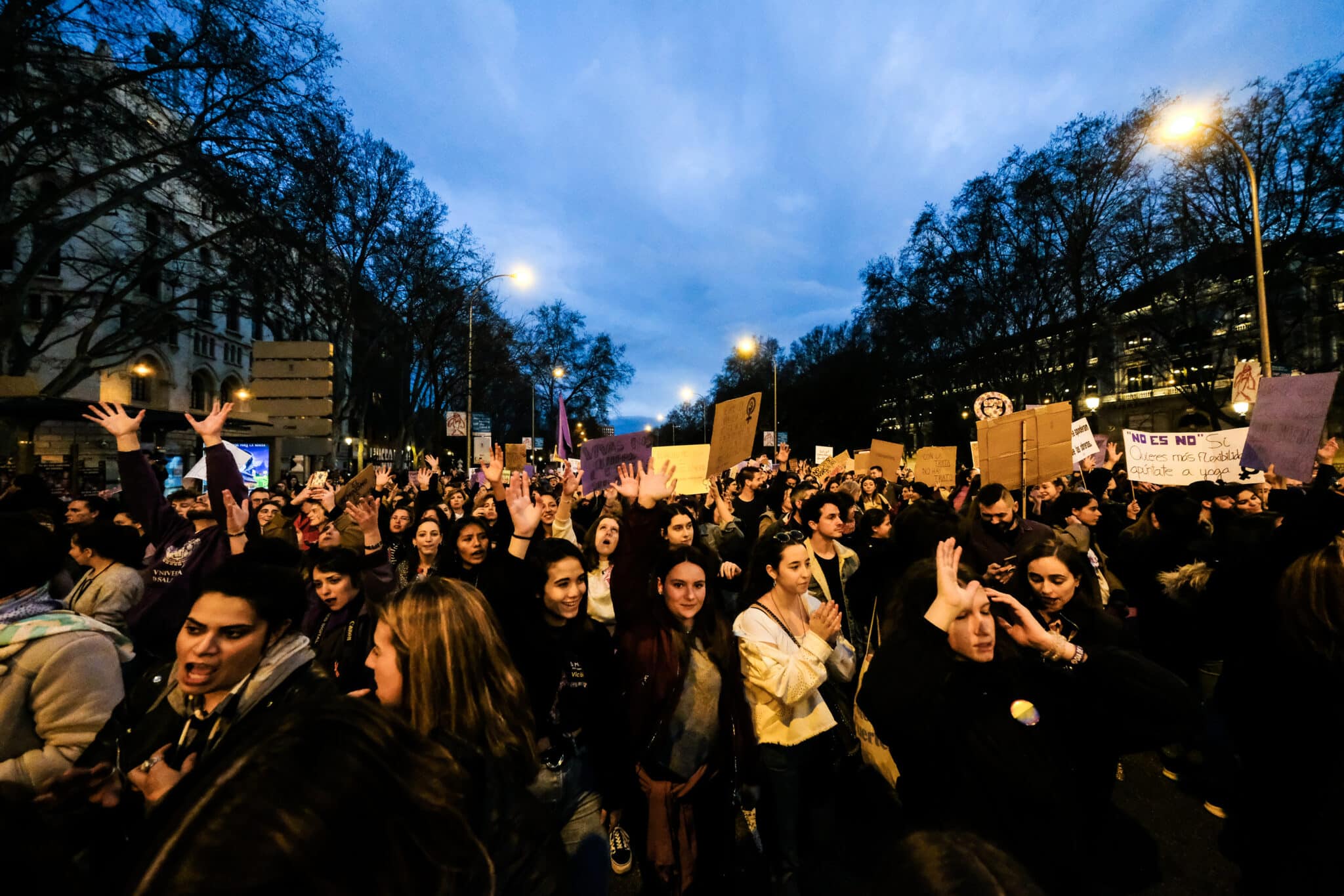Manifestación del 8M en Madrid a 8 de marzo de 2020