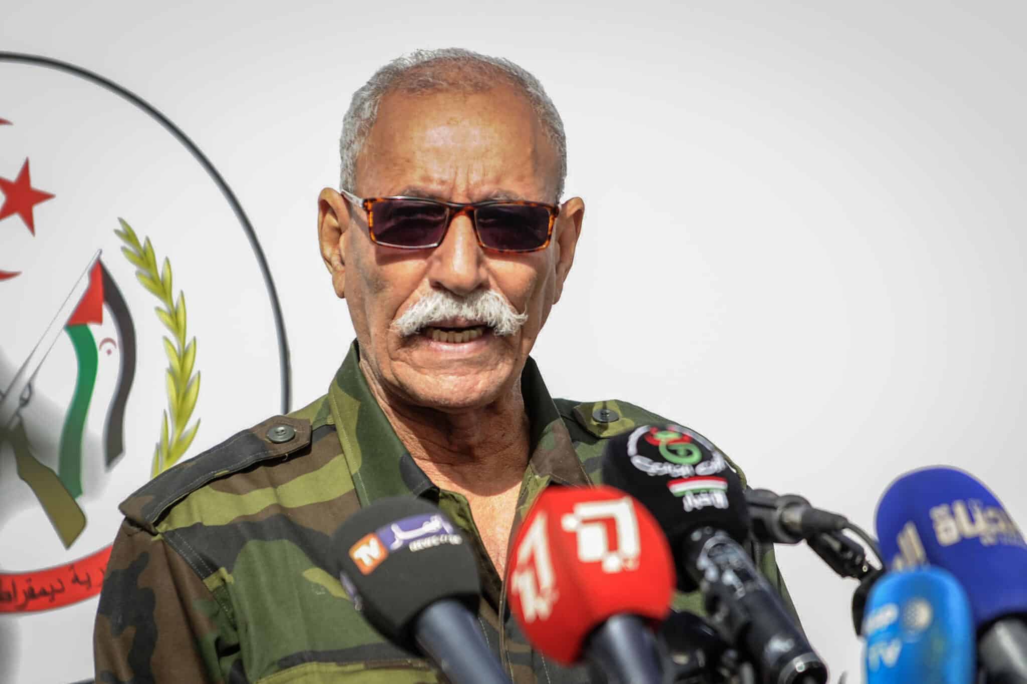 El líder del Frente Polisario, Brahim Ghali, en una comparecencia ante la prensa.