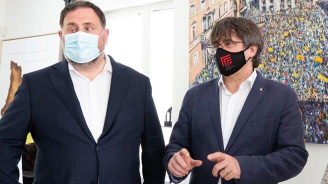 Oriol Junqueras y el ex presidente de la Generalitat Carles Puigdemont.