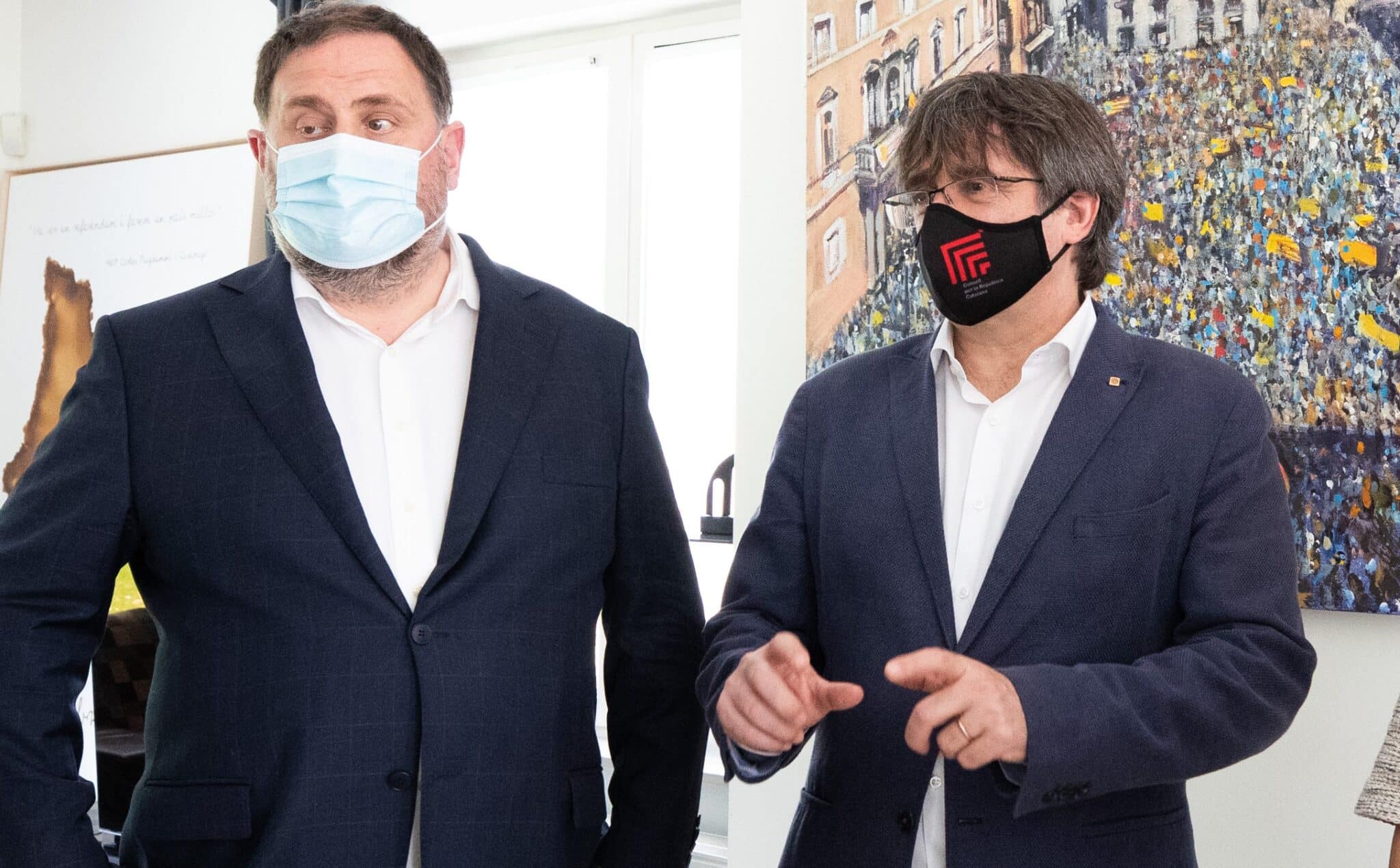 Oriol Junqueras y el ex presidente de la Generalitat Carles Puigdemont.