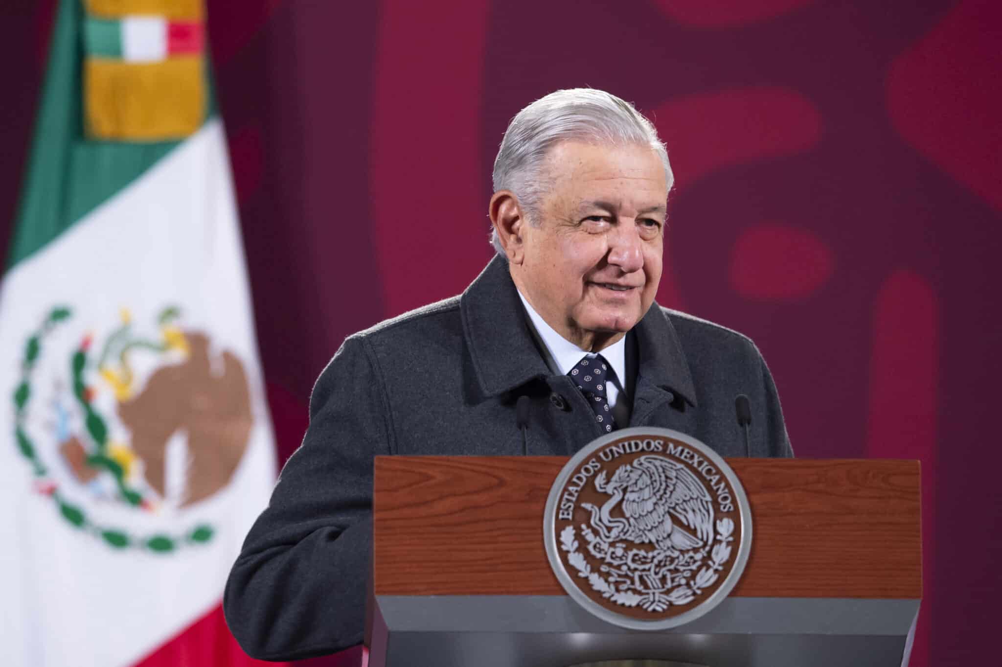 Andrés Manuel López Obrador, presidente de México, habla en una conferencia de prensa.