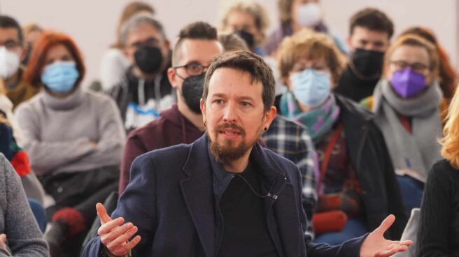 Pablo Iglesias, anterior dirigente y fundador de Podemos y ex vicepresidente del Gobierno, en su intervención en un coloquio