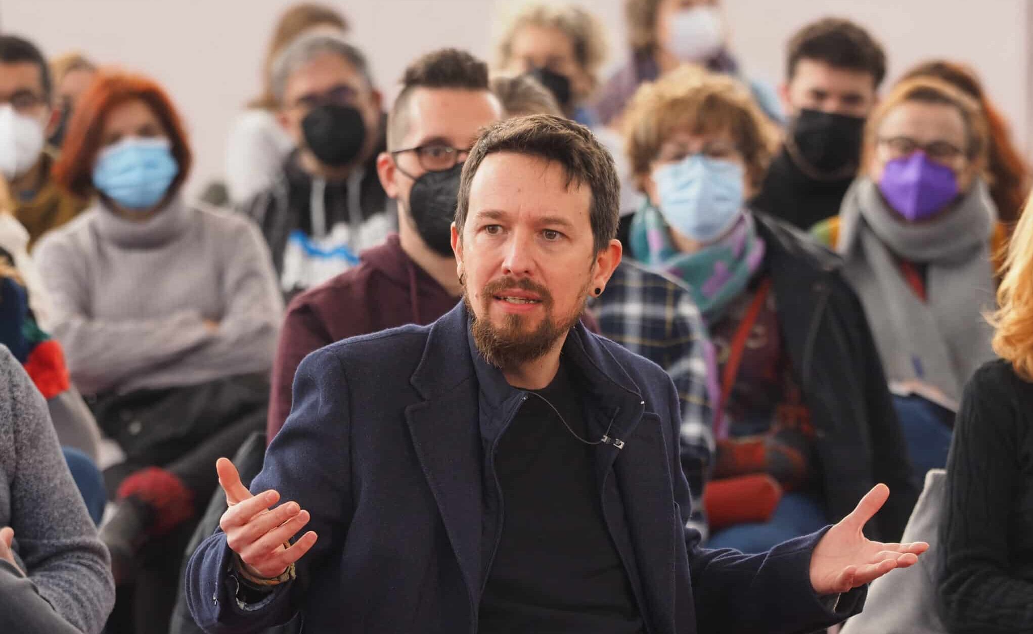 Pablo Iglesias, anterior dirigente y fundador de Podemos y ex vicepresidente del Gobierno, en su intervención en un coloquio