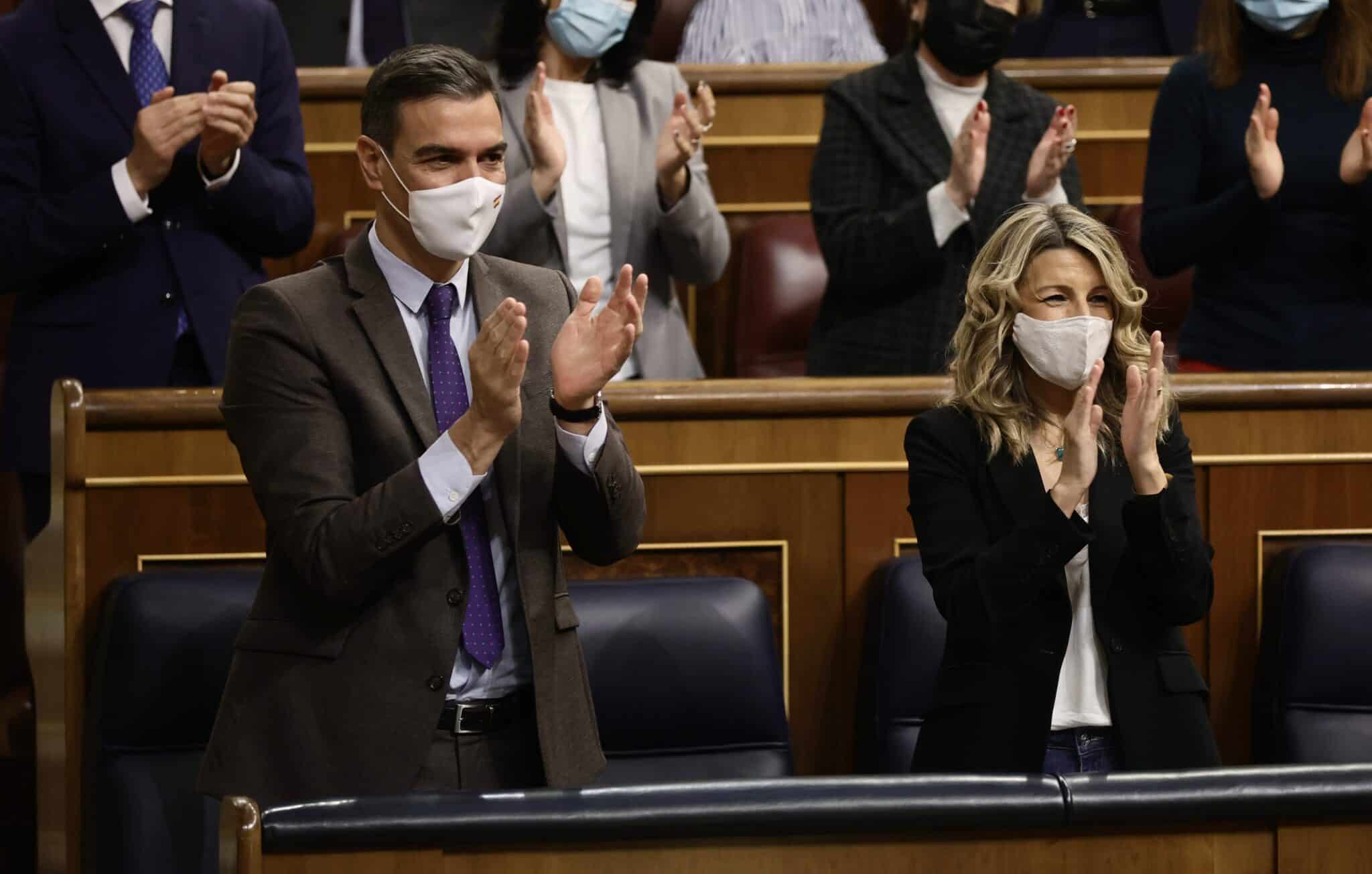 Pedro Sánchez y Yolanda Díaz, en el Congreso.