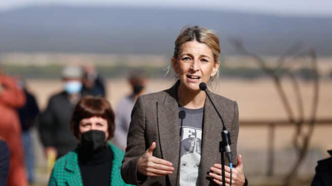 La vicepresidenta Yolanda Díaz en el único acto de campaña que participó en Castilla y León