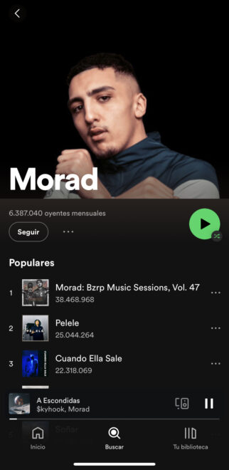 Morad, playlist de Spotify con sus canciones más populares