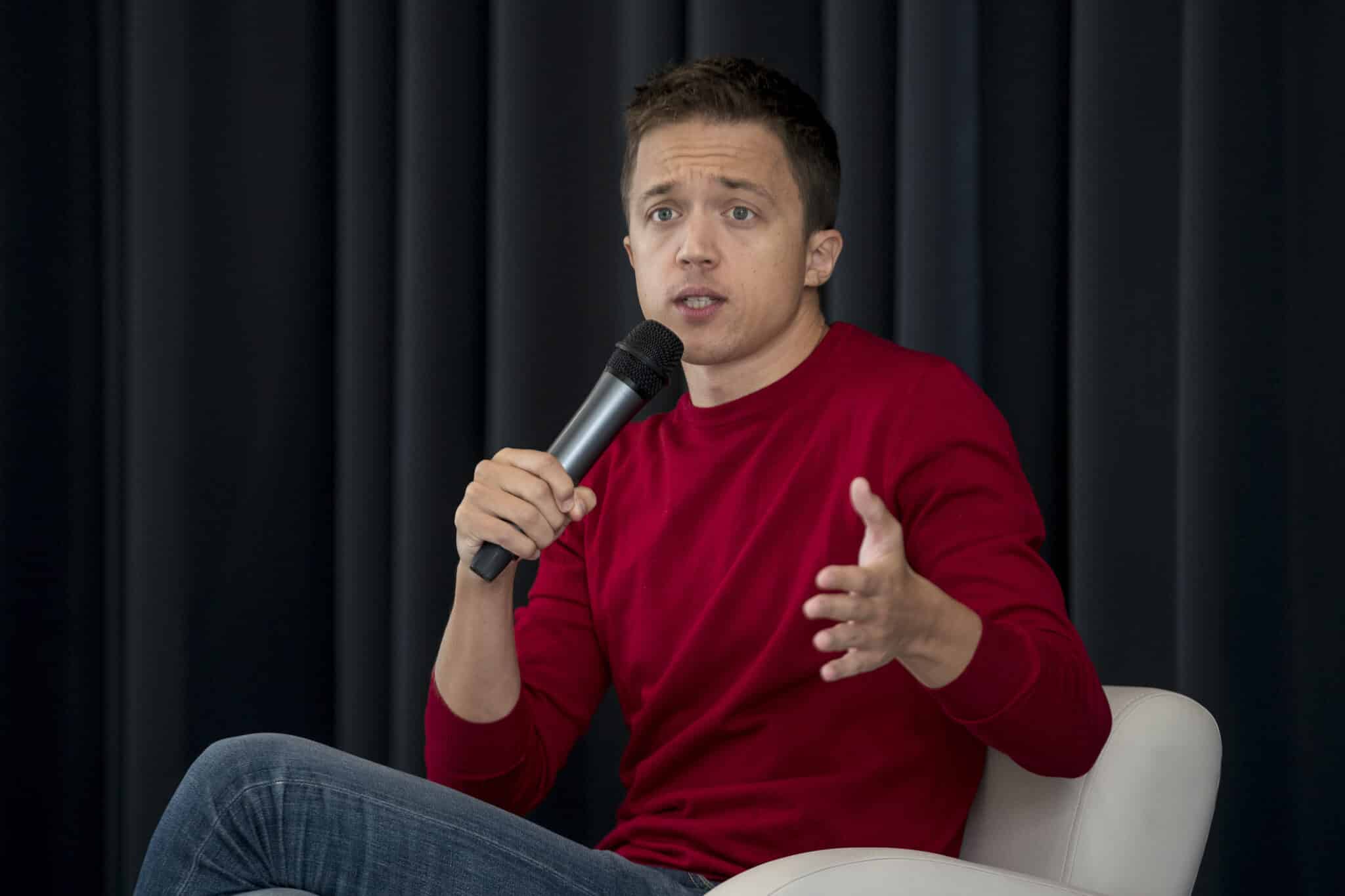 El líder de Más País, Íñigo Errejón, durante la presentación de su libro ‘Con todo. De los años veloces al futuro'.