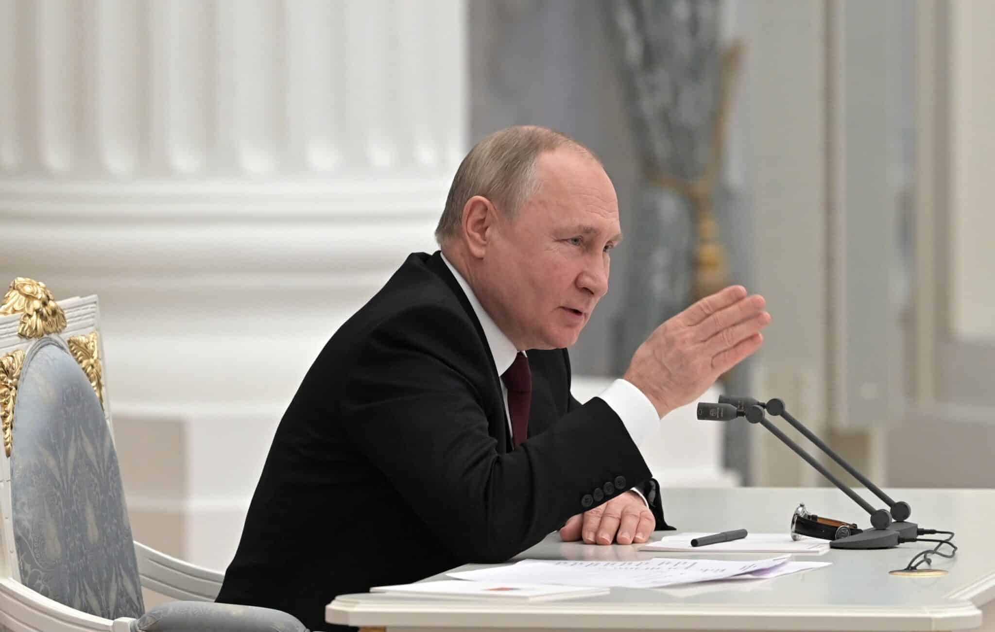 El líder ruso, Vladimir Putin, en la reunión del Consejo de Seguridad en el Kremlin