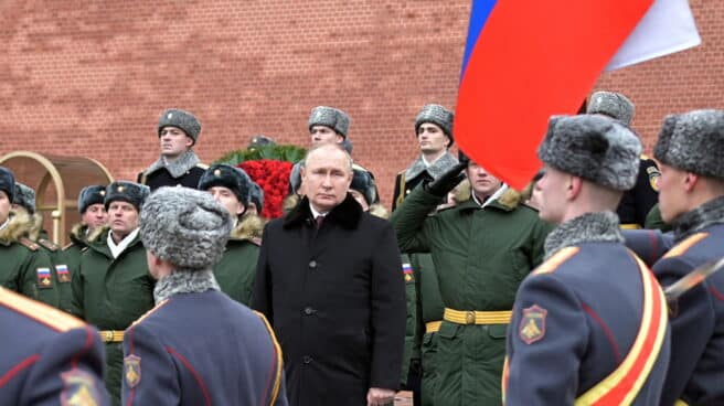 El líder ruso, Vladimir Putin, en una ceremonia militar