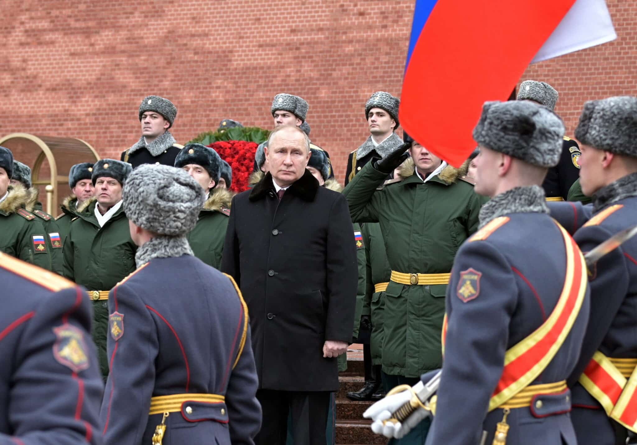 El líder ruso, Vladimir Putin, en una ceremonia militar