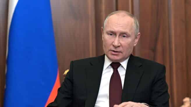 El líder ruso, Vladimir Putin, en su alocución televisiva
