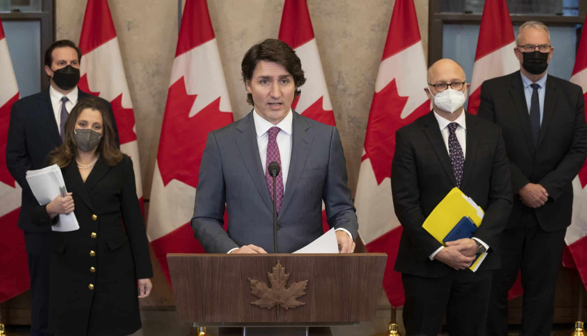 El primer ministro canadiense, Justin Trudeau, en rueda de prensa